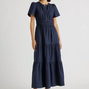 Quince Cotton Poplin Tiered Maxi Dress